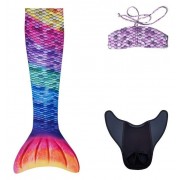 Undinėlės uodega su peleku plaukimui + bikini Rainbow